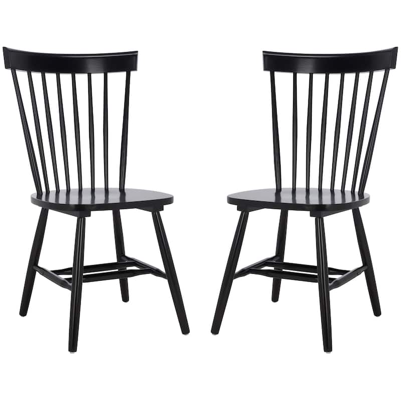 SAFAVIEH HOME Novalyn Spindel Dining Chairs (Set of 2) - 21"W x 21"D x 36"H - Black