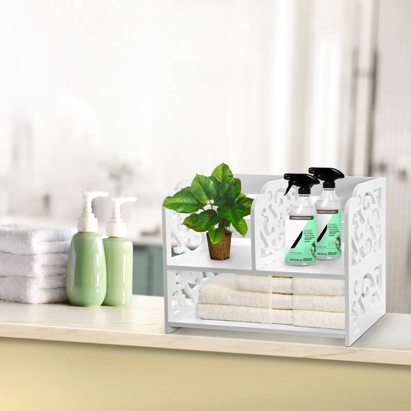 3 Compartment Wood Plastic Composite Desk Organizer Book Shelf Organizer Cookie Rack