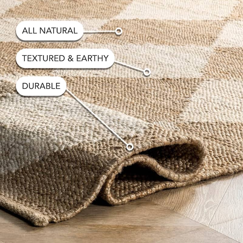 Louie Diamond Checkerboard Jute Area Rug