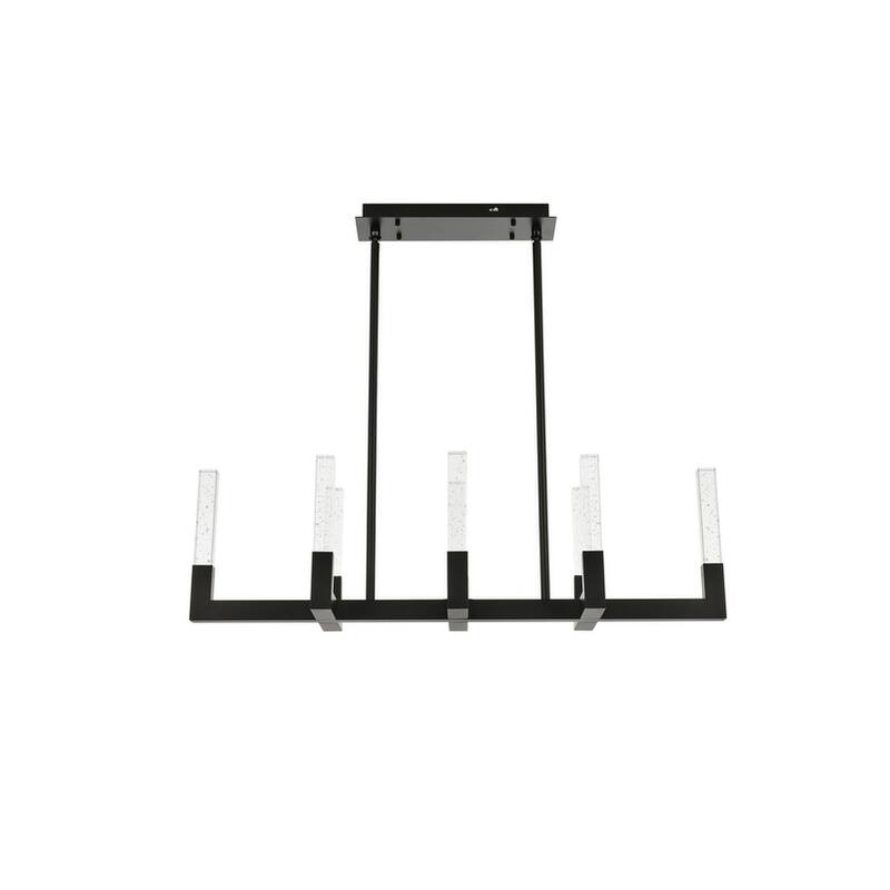Elegant Lighting 1030G42 Noemi 42" Wide LED Crystal Linear Pendant - Black
