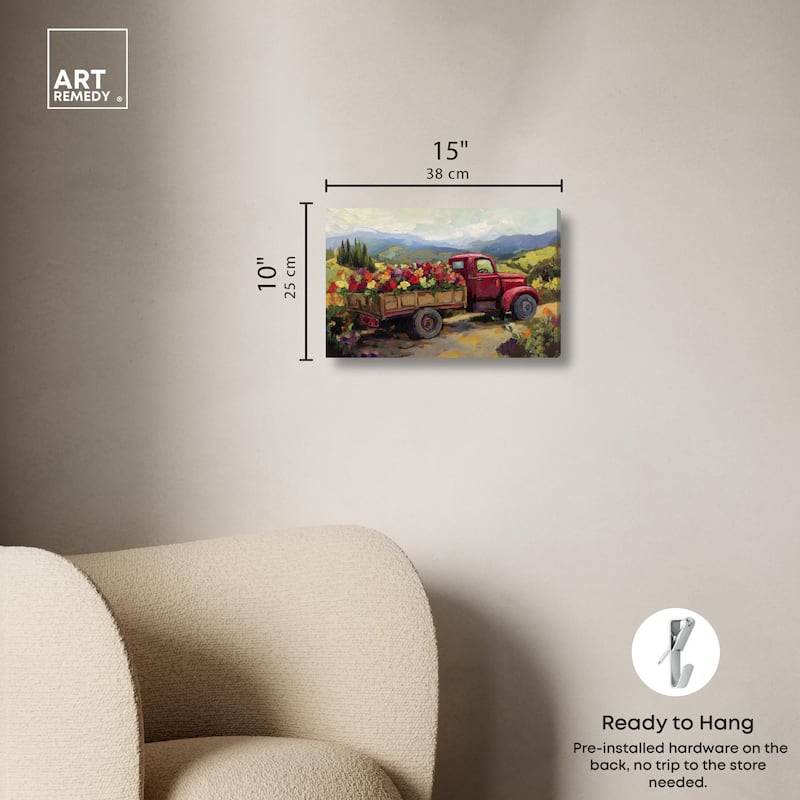 Flowers in Transit I Canvas by Art Remedy, Gallery Wrapped