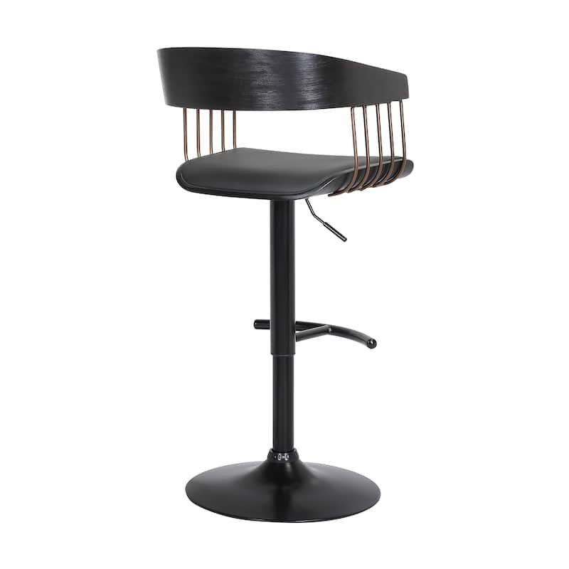 Larisa Metal and Wood Adjustable Height Swivel Bar Stool