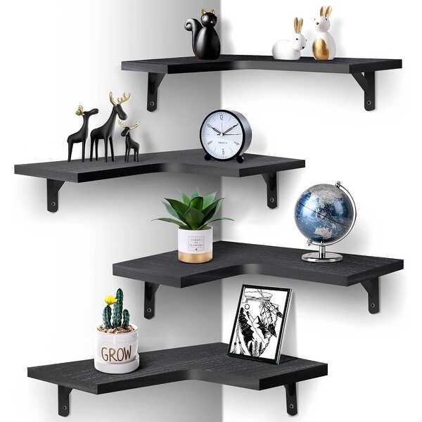 【りん】TROY CORNER SHELF 7 Tier Shelf & Corner Storage Shelf, Rustic Display Rack-Tribesigns