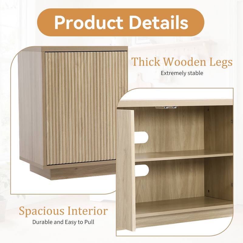 Mid-Century Modern 4-Door Storage Sideboard Cabinet