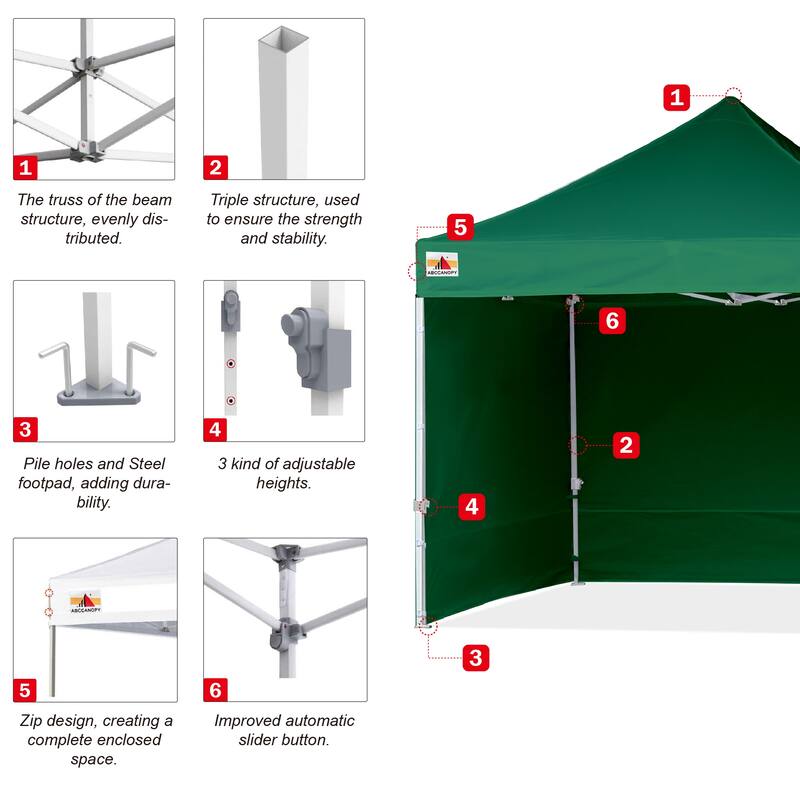 ABCCANOPY Commercial Instant Shade Metal Pop-Up Canopy - 10ftx10ft