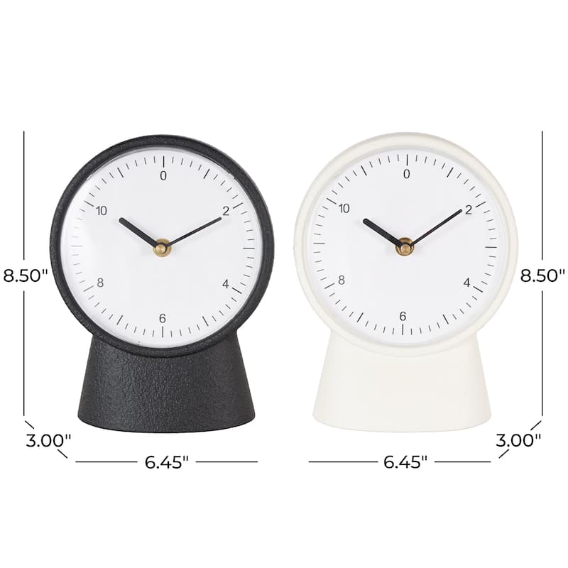 Metal Textured Clock with Gold Accents - Set of 2 Multi Colored - Roche River Decor