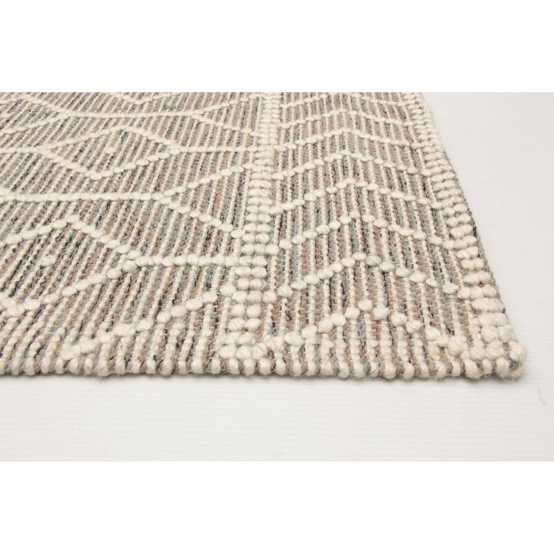 ECARPETGALLERY Braid weave Sienna Grey Wool Rug - 5'2 x 8'0