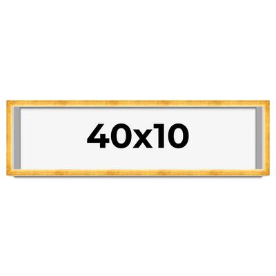 40x10 Shadow Box Frame Gold | 1.625 Inches Deep Real Wood Traditional