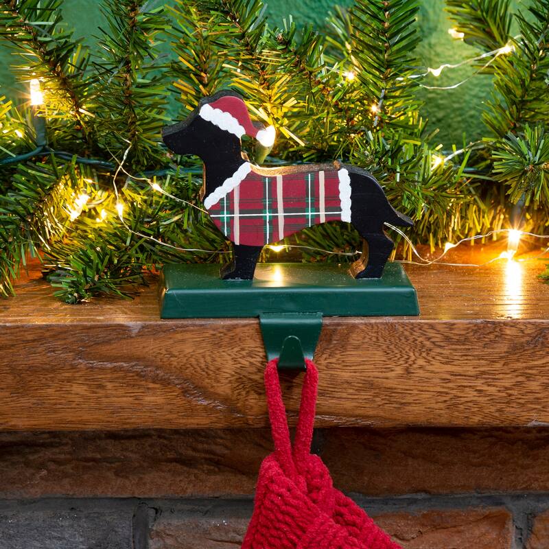 Glitzhome Christmas Wooden/Metal Stocking Holder