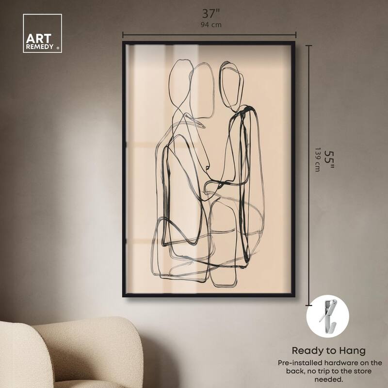 Embrace of Lines III Shadowbox by Art Remedy