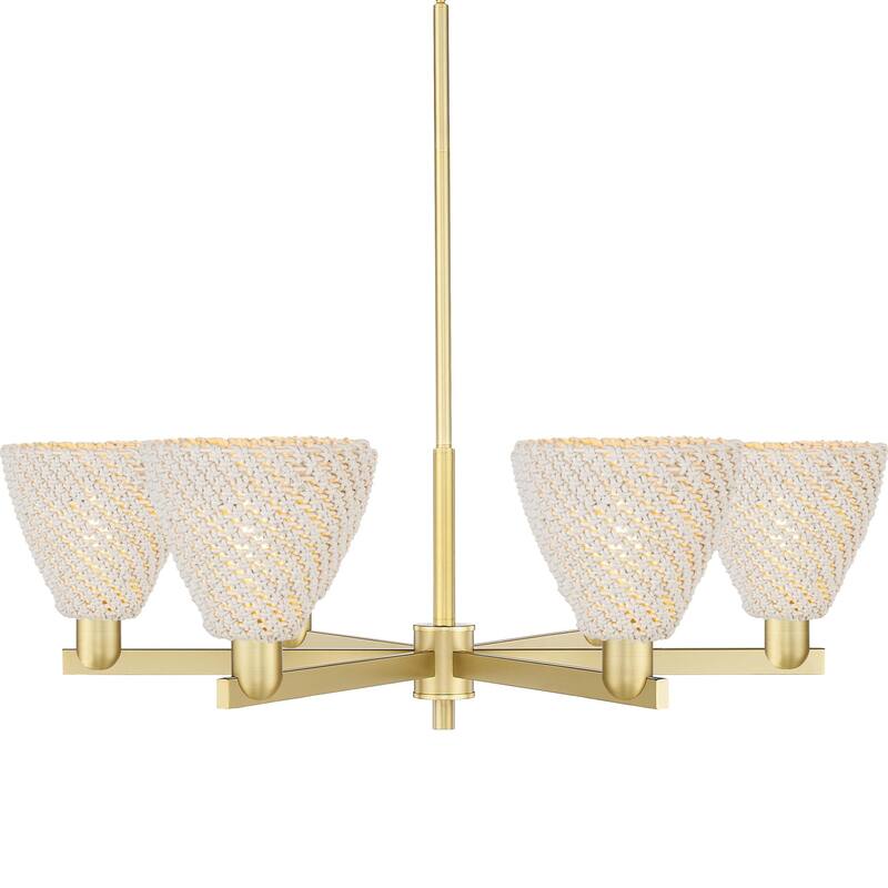 Innovations Lighting 716-6CR-12-24 Natural Ballston Dome Chandelier - Satin Gold / Natural