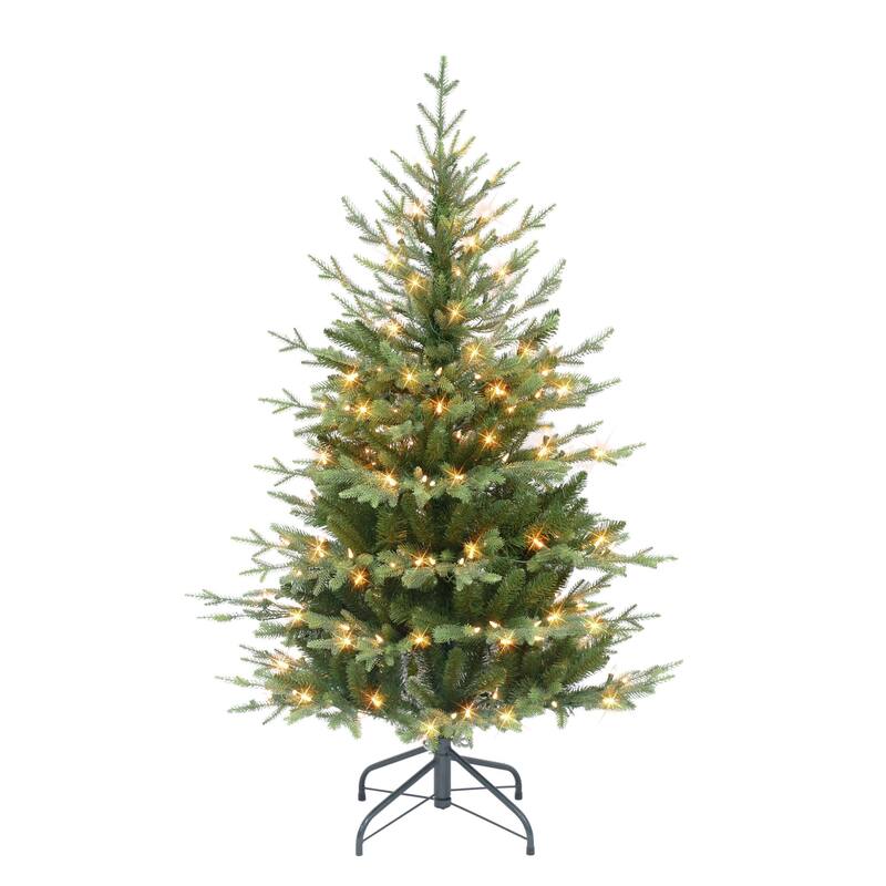Pre-lit Slim Balsam Fir Artificial Christmas Tree - 4.5’ - Clear Lights - 4.5 Foot