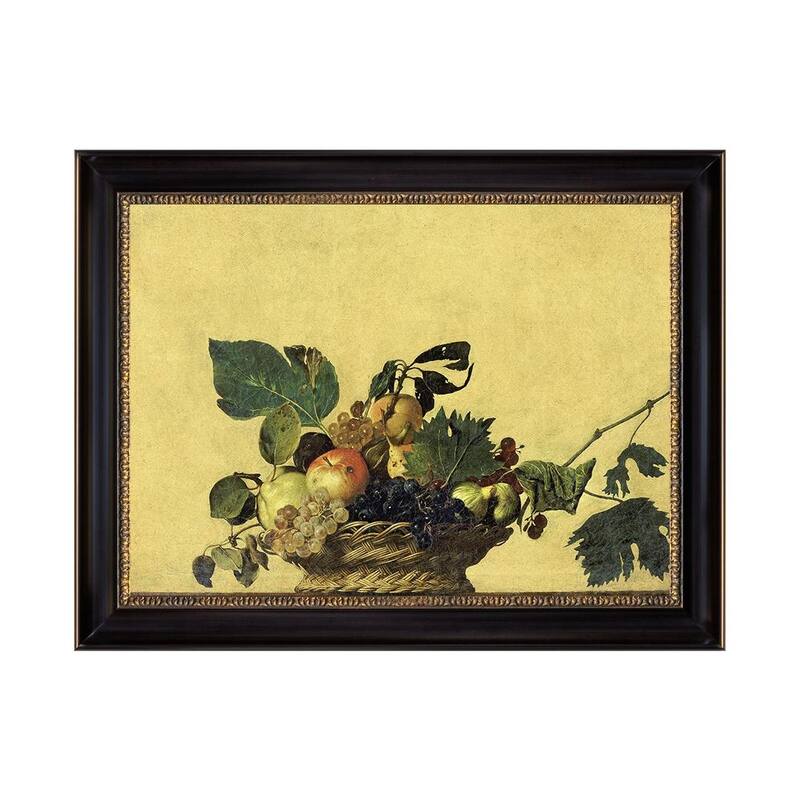 Basket of Fruit by Caravaggio 1595 Black Frame Oil Print on Canvas Art