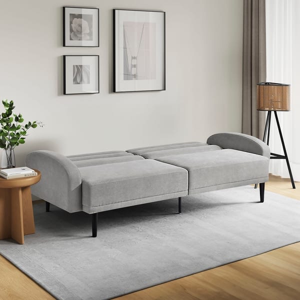 slide 2 of 16, Serta Bailey Convertible Sofa in Light Grey Woven Fabric Light Grey