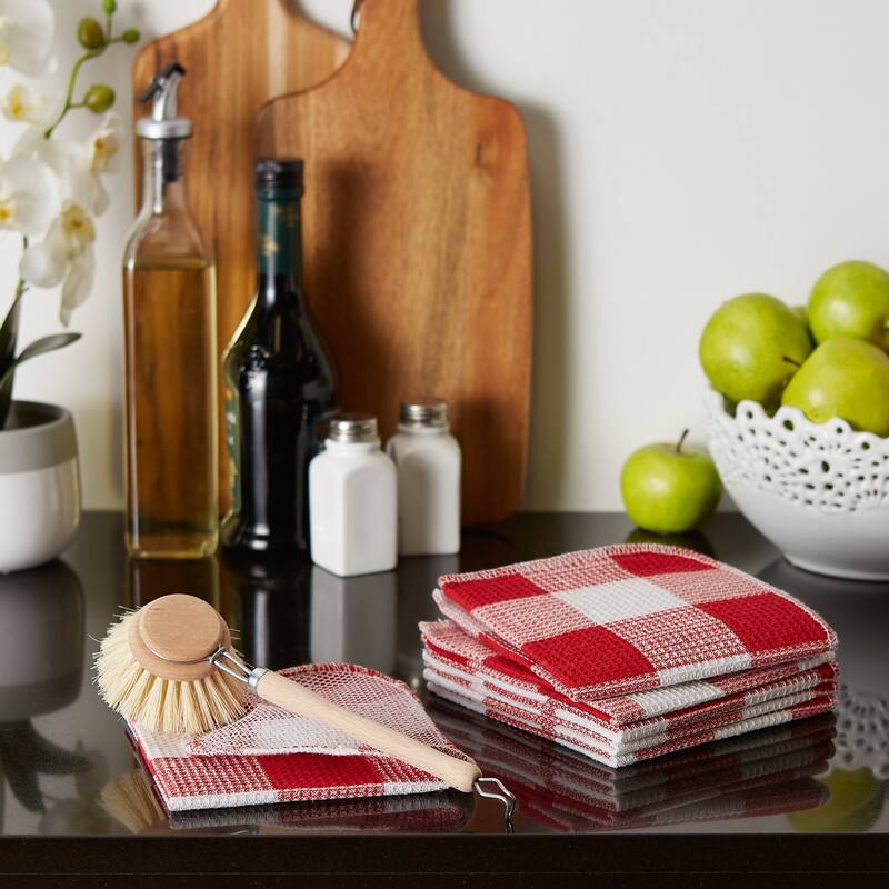 DII Black Buffalo Check Scrubber Dishcloth Set of 6