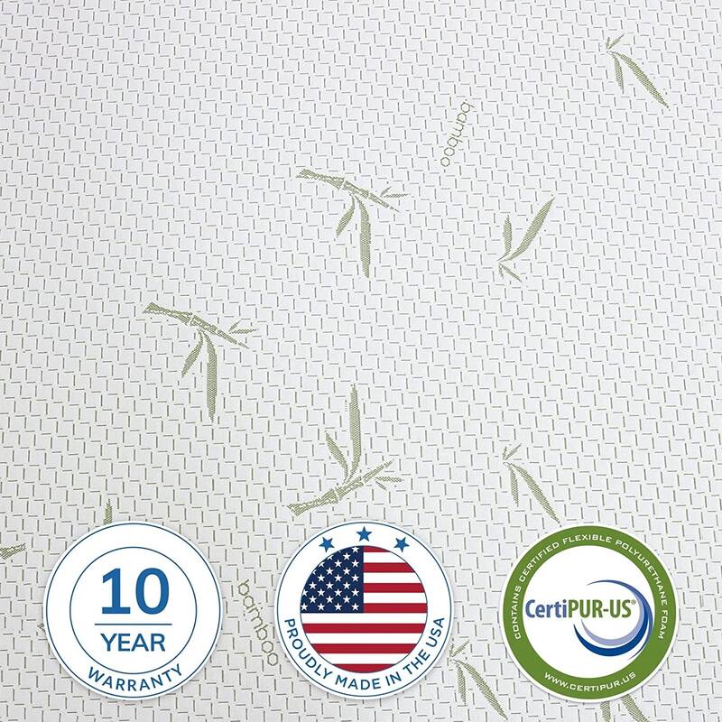 10 inch Memory Foam Mattress Medium-Firm Feel with Bamboo Cover, CertiPUR-US Certified