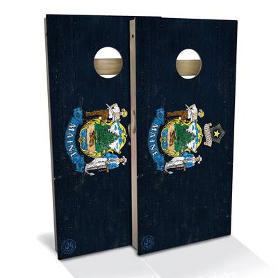 Maine Flag Outdoor Cornhole Board Set