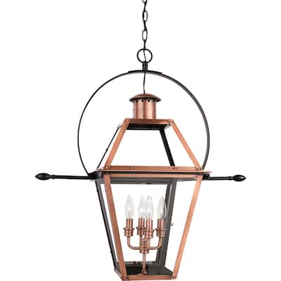 Rue De Royal 4-Light Pendant in Aged Copper