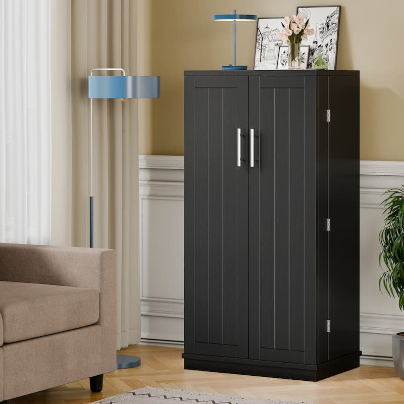 Futzca 47in Pantry Cabinet, Wooden Kitchen Storage Cabinets