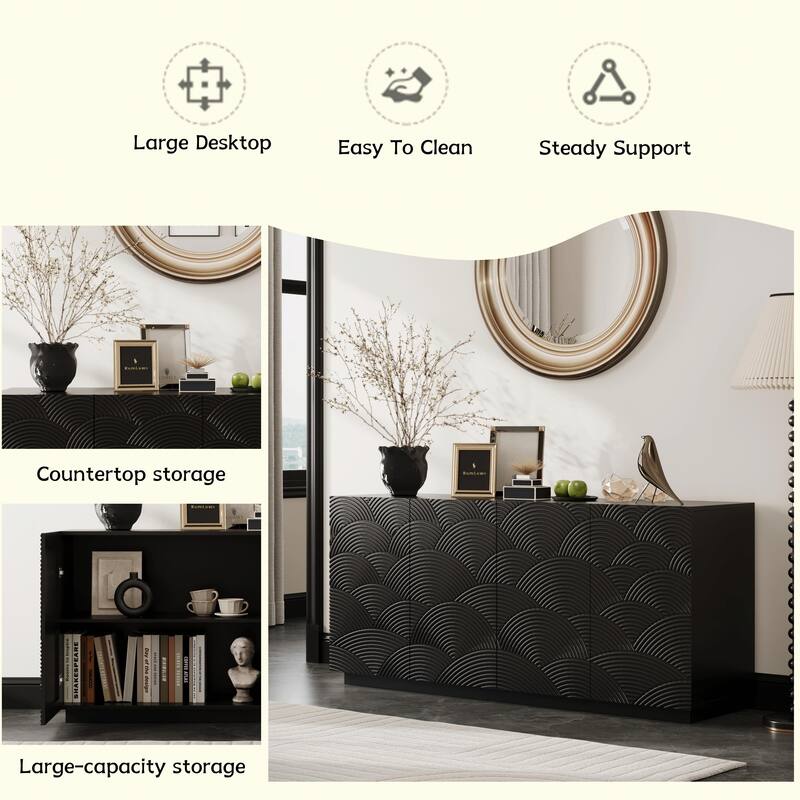 Luxurious Storage Cabinet with Freestanding Anti-Tip Design