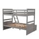 preview thumbnail 8 of 14, Twin over Full Wood Bunk Bed with Storage Space, Grey