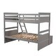 preview thumbnail 8 of 44, Versatility Twin over Full Wooden Kids Bed Bunk Bed with Two Storage Drawers,Ladder and Guardrails