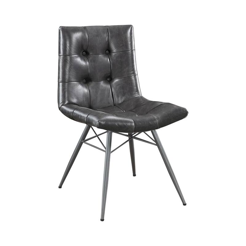 20 Inch Dining Chair with Button Tufted Backrest, Set of 4, Crossed Braces