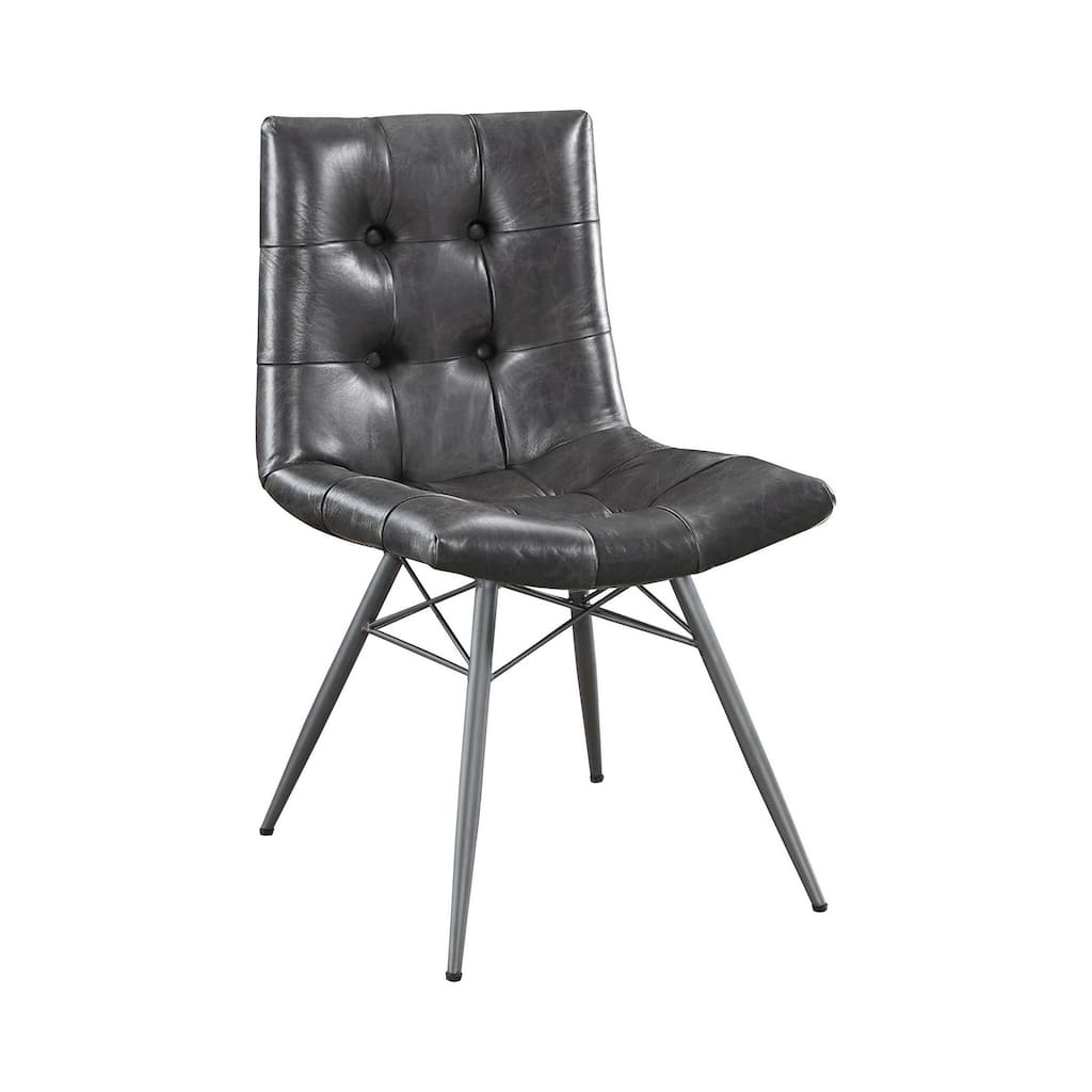 20 Inch Dining Chair with Button Tufted Backrest, Set of 4, Crossed Braces