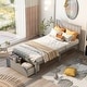 preview thumbnail 2 of 34, Twin/Full Solid Wood Bed Frame with Headboard and Storage Drawers, Kids Platform Bed Frame Twin/Full Size, No Box Spring Needed