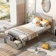 preview thumbnail 2 of 19, Twin Platform Bed with Under-Bed Drawer, Modern Gray Design