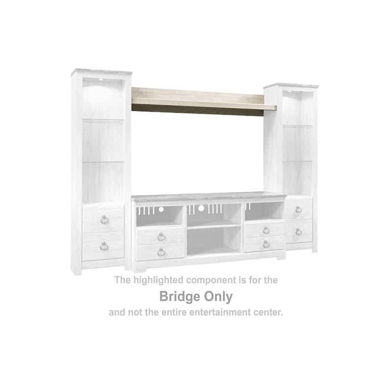 Signature Design by Ashley Willowton Whitewash 4-Piece Entertainment Center with Electric Fireplace
