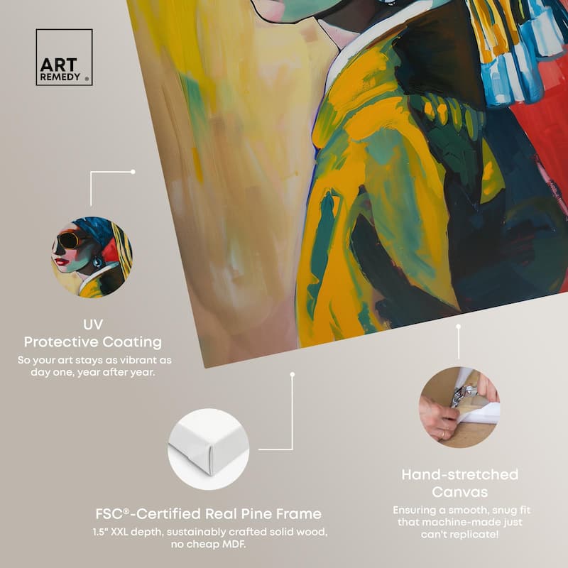 Pearl Earring Cover Canvas by Art Remedy, Gallery Wrapped
