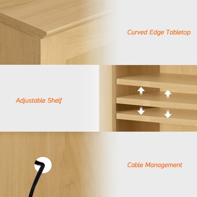 WAMPAT Modern Entertainment Center with Bookshelves for 75" TVs