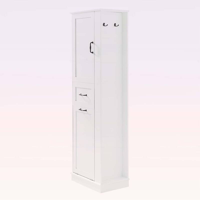 Modern Tall Storage Cabinet with Tilt-Out Compartment,Adjustable Shelves,for Bathroom & Home Organization