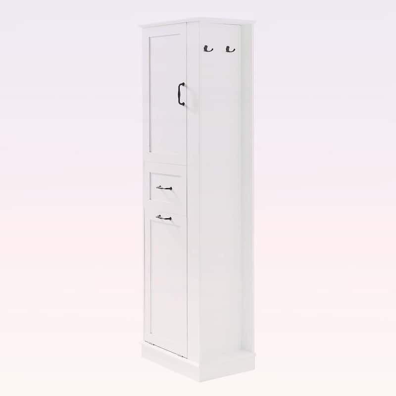 Tall Storage Cabinet with Tilt-Out Compartment,Adjustable Shelves,for Bathroom