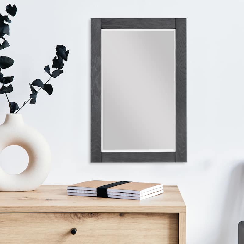 Altair Ivy Rectangular Bathroom Wood Framed Wall Mirror