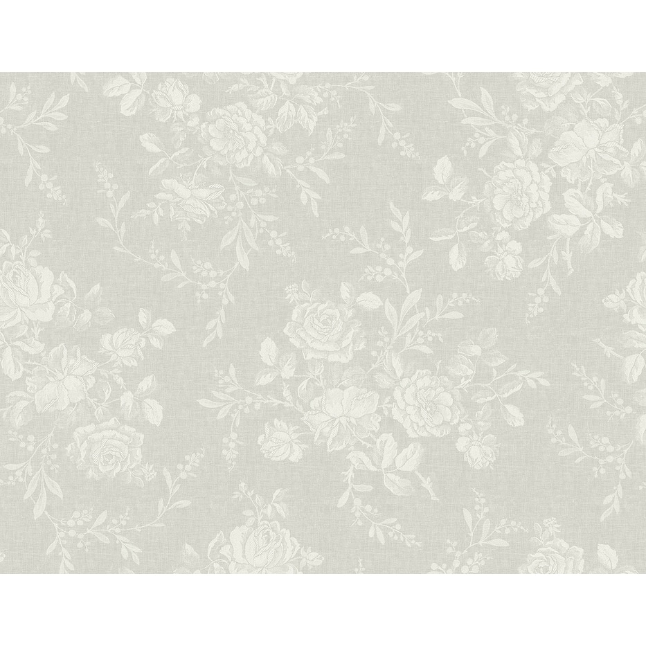 Seabrook Designs Jeannine Muted Rose Bouquet Unpasted Wallpaper