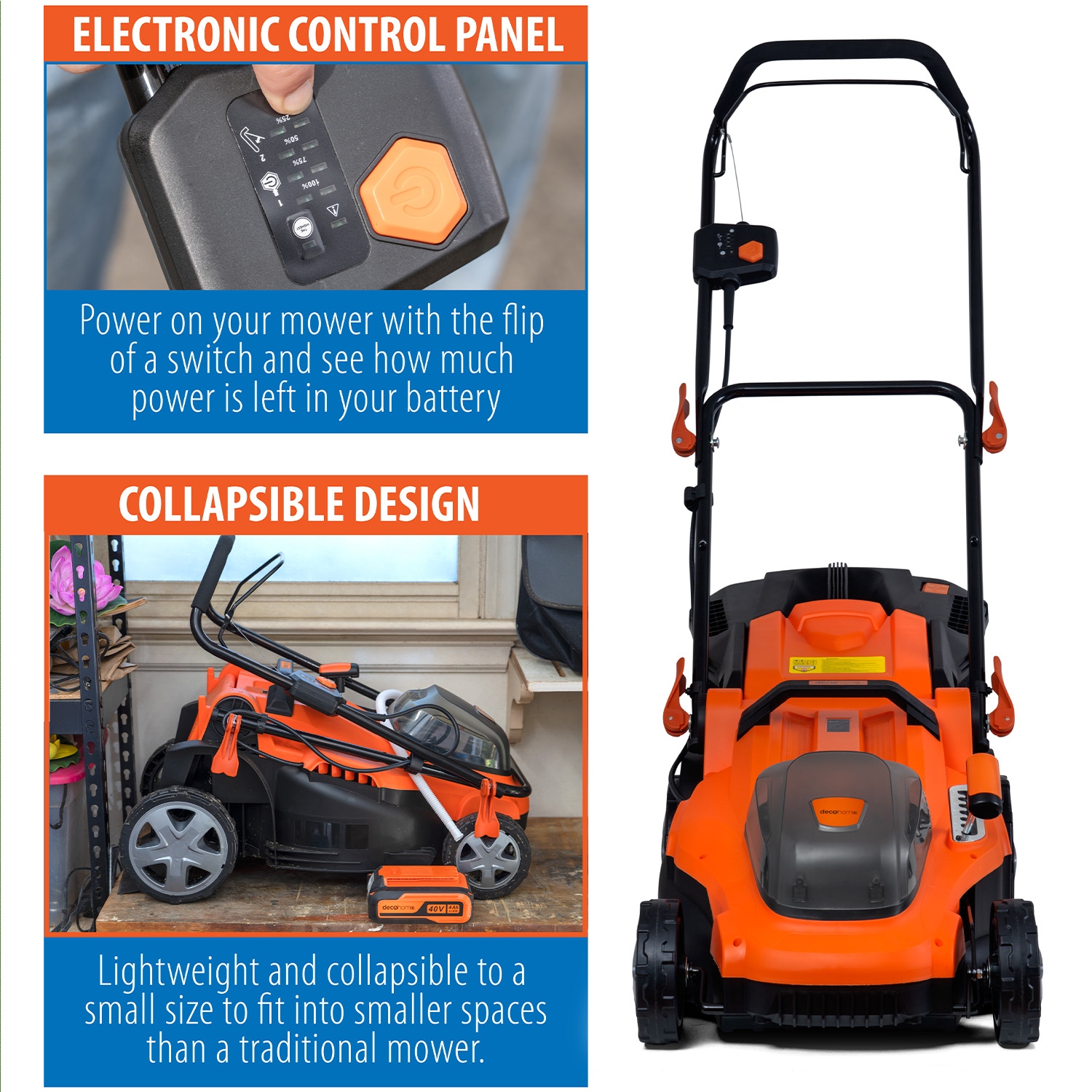 Small cordless on sale lawn mower
