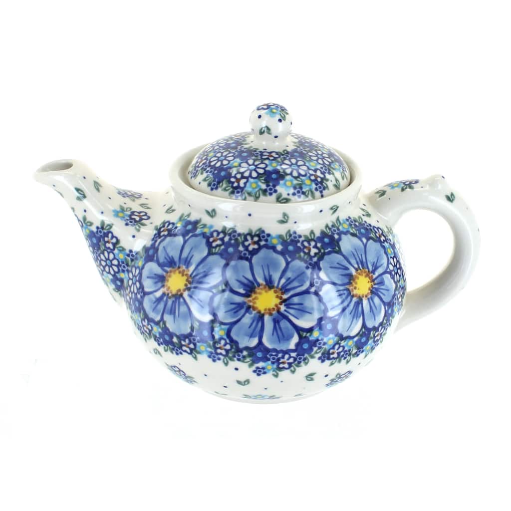 Blue Rose Polish Pottery 18 Vena Teapot