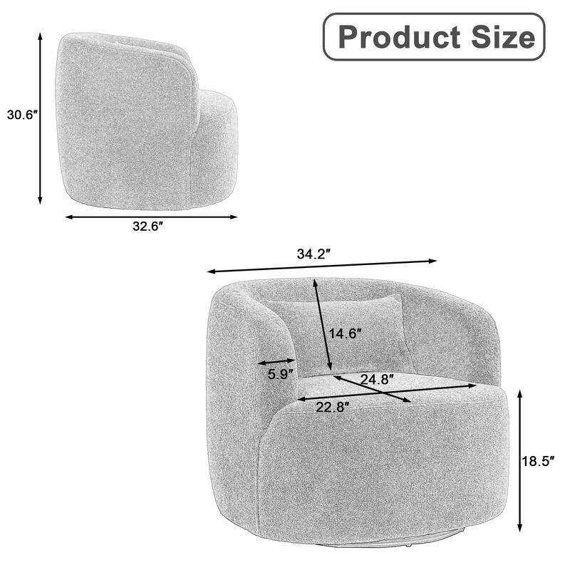 Single Accent Chair Teddy Swivel Barrel Chairs