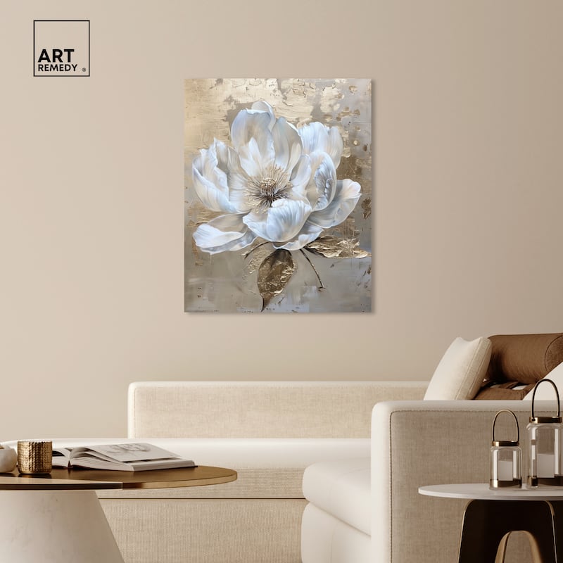 Art Remedy Athenas Flower Gallery Wrapped Floral Fine 1 Piece Canvas Wall Art