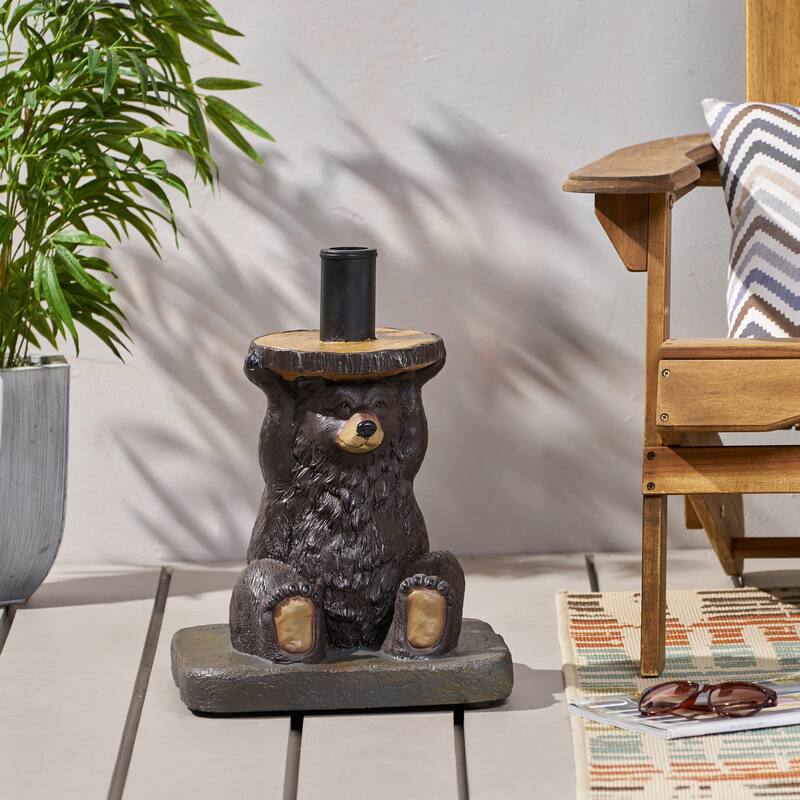 Fenley Bear Umbrella Base by Christopher Knight Home - 13.5" W x 13.5" D x 18" H