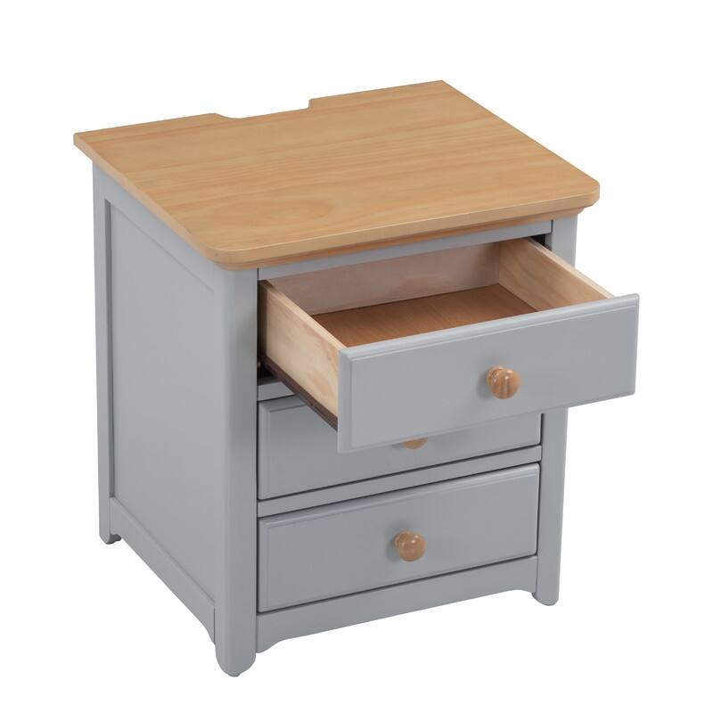3-Pieces/1-Piece Bedroom Sets Full/Queen Size Platform Bed with Nightstand(USB Charging Ports) and 6-Drawer Storage Chest