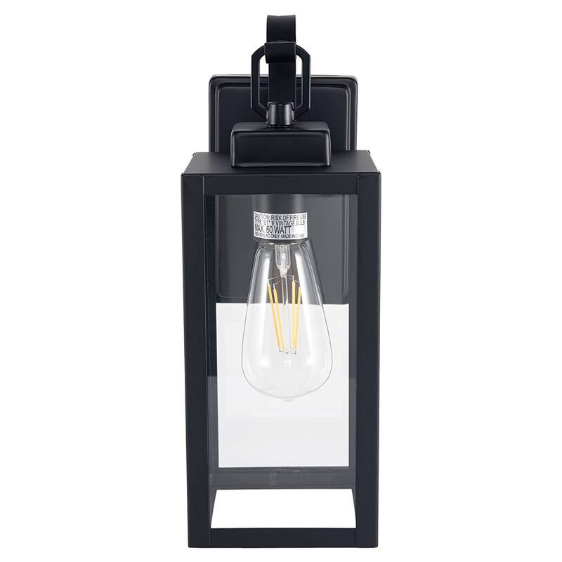 2 Pack 1-Light Outdoor Matte Black Wall Sconce