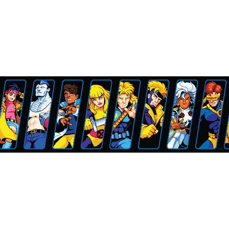 RoomMates Marvel's X-MEN '97 Pixel Art Black Peel and Stick Border