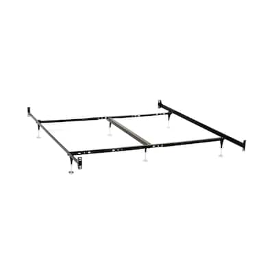 California King Bed Frame, 6 Metal Legs with Adjustable Glides, Black