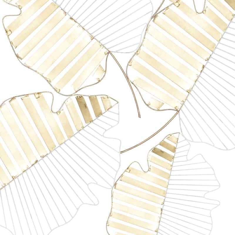 Metal Leaf Monstera Wall Decor - Gold - Roche River Decor