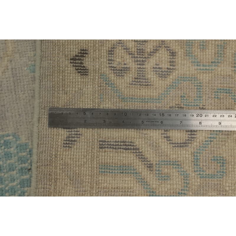 Hand Knotted Oriental 100% Wool Carpet Transitional All-Over Greys & Charcoal Oushak Area Rug - 9' 10'' X 7' 9''