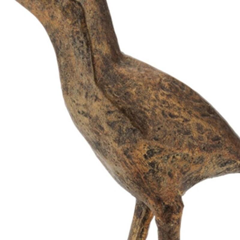 HomeRoots Set of Three Brown And Gold Polyresin Sandpiper Bird Figurines - 3.75 in. x 5.05 in. x 2.45 in.