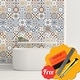 preview thumbnail 2 of 3, Walplus Spanish Limestone Wall Tile Stickers Peel and Stick 48pcs 6"x6"